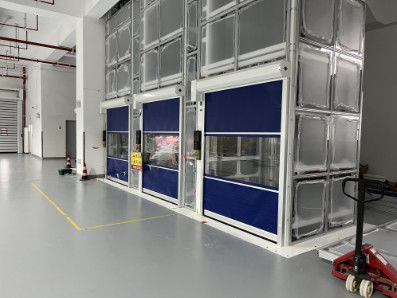 जस्ती स्टील पीवीसी औद्योगिक फास्ट डोर 2m/s 900N / 800N आंसू प्रतिरोध